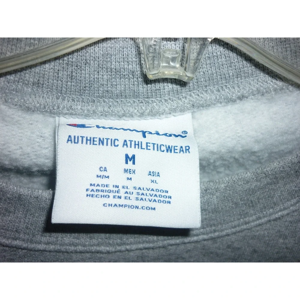Champion Mens Sweatshirt Gray Athletic Crewneck Pullover‎ Large 'A' Logo Medium
